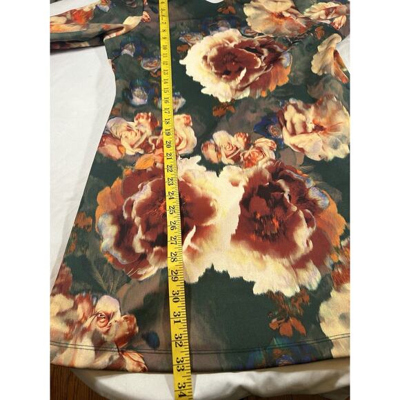 Bryn Walker Floral Tunic Blouse Top Womens Size Medium Green Pink Classic Garden - Picture 9 of 10